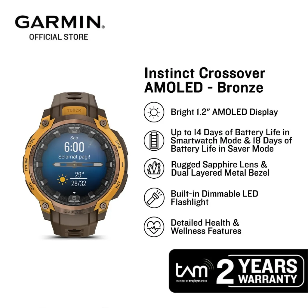 Garmin Instinct Crossover AMOLED - Bronze