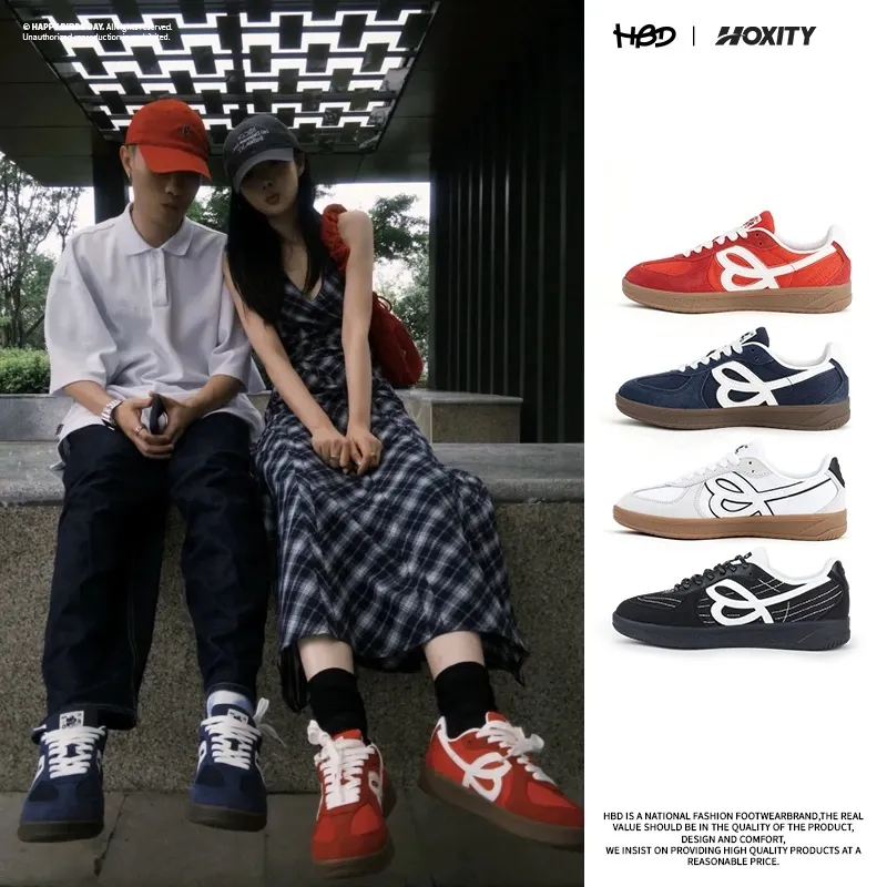 Hoxity -Sepatu Sneakers pria Wanita korean style original casual shoes fashion kulit premium - HC001