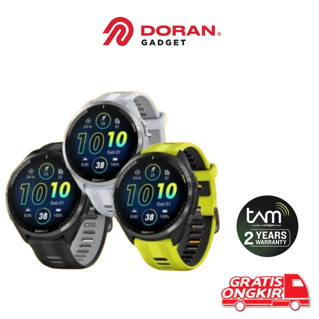 Garmin Forerunner FR 965 FR965 Black Whitestone Amp Yellow - Garansi Resmi TAM 2 Tahun