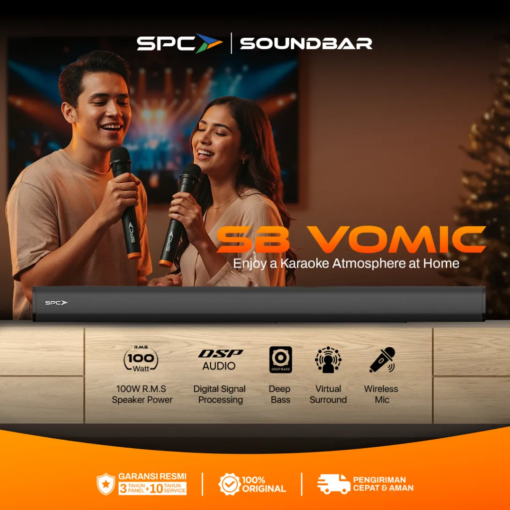 SPC Soundbar Vomic SBK 1 2.1CH Infinite Speaker Karaoke 2 Mic | Garansi 1 Tahun
