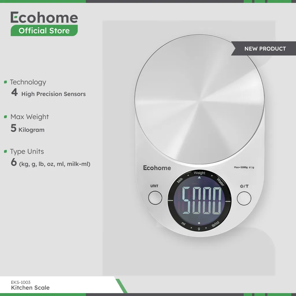 Ecohome Timbangan Digital EKS1003 Dapur Timbangan Digital Mini Kitchen Scale Timbangan Kue
