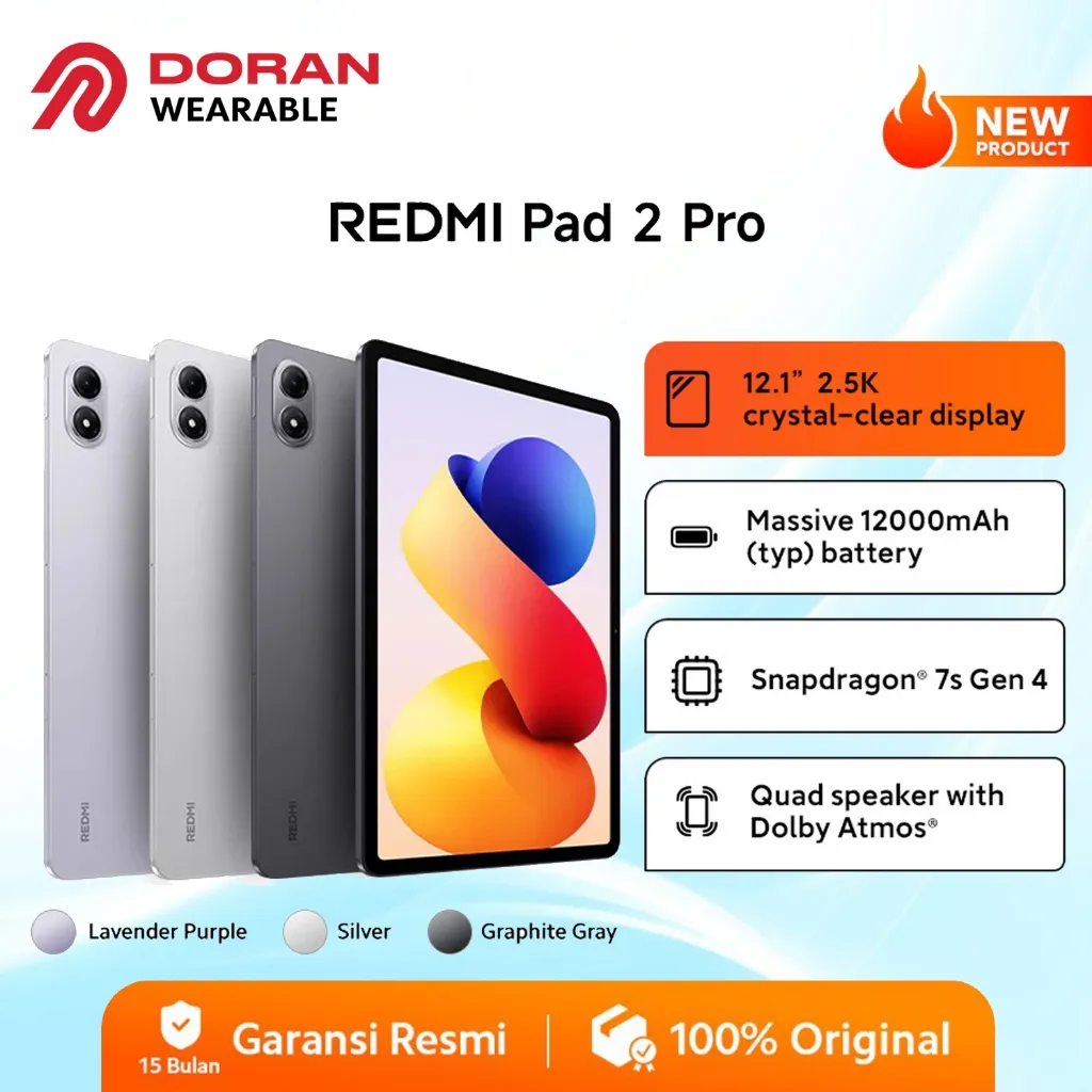 Redmi Pad 2 Pro 8/256GB | 12.1" 2.5K crystal-clear display | Massive 12000mAh | Snapdragon 7s Gen 4