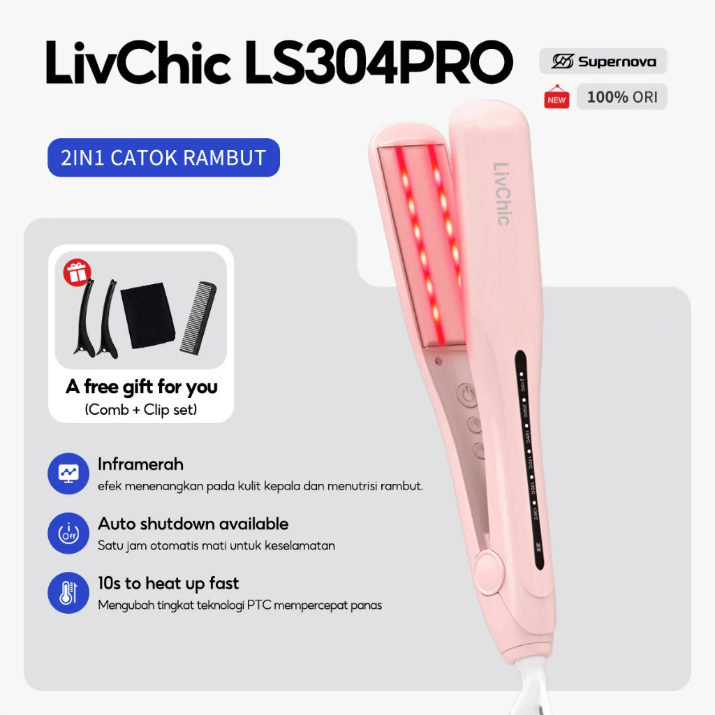 LivChic LS304 S LS304PRO 3IN1 Inframerah Catokan Rambut 65W daya 2 meter 360° Sudut belok jauh