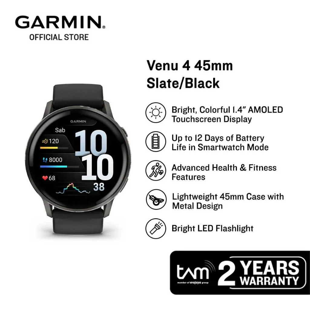Garmin Venu 4 45mm - Slate/Black