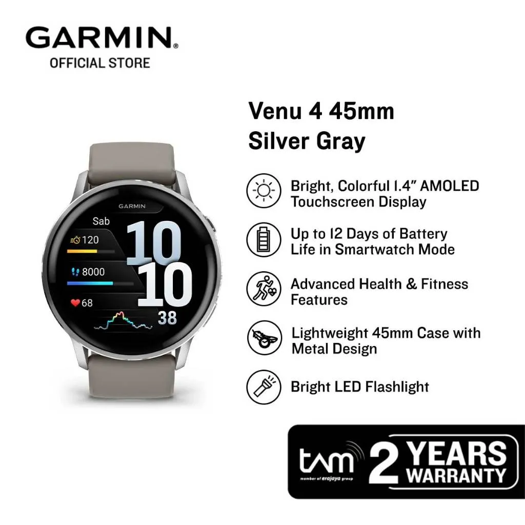 Garmin Venu 4 45mm - Silver Gray