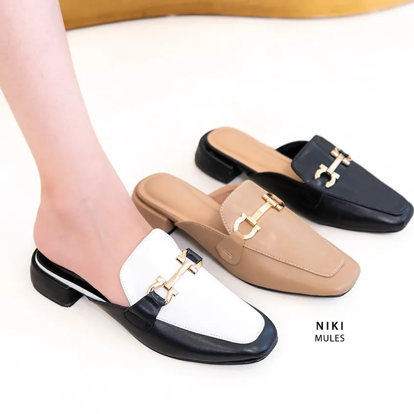 Bellashoesjkt Niki Mules Hak 2cm Sepatu Selop Wanita Daily