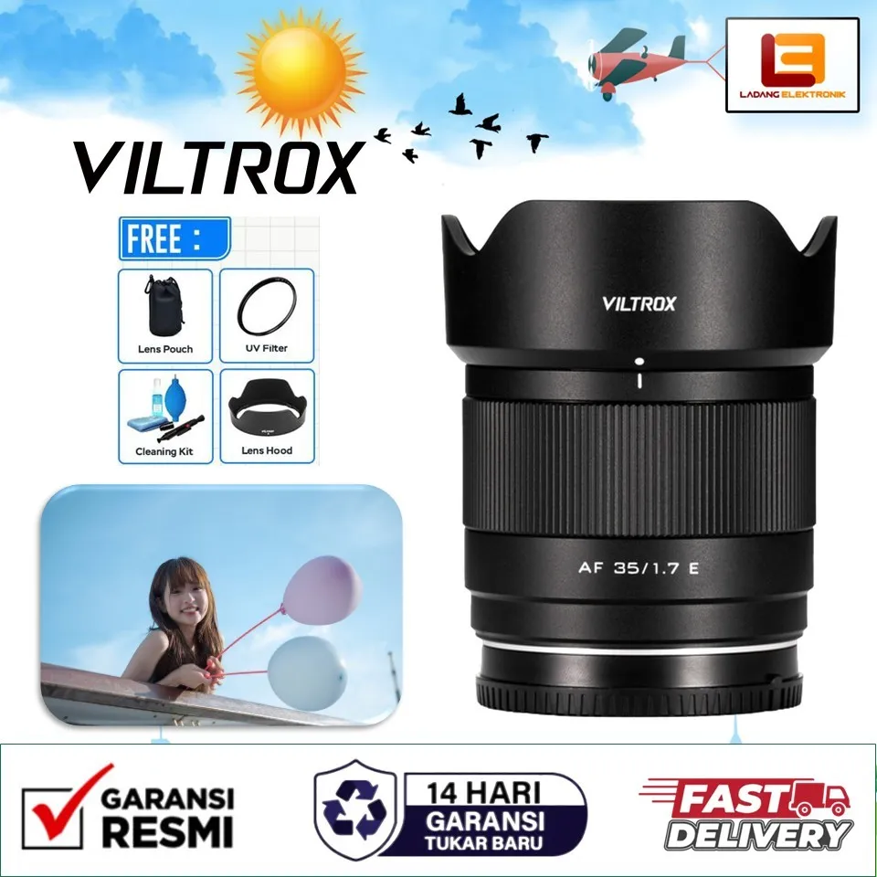 Viltrox AF 35mm F1.7 Air APS-C Auto Focus Prime Lens for Sony E-Mount / Nikon Z-Mount / Fujifilm - GARANSI RESMI - FREE GIFT