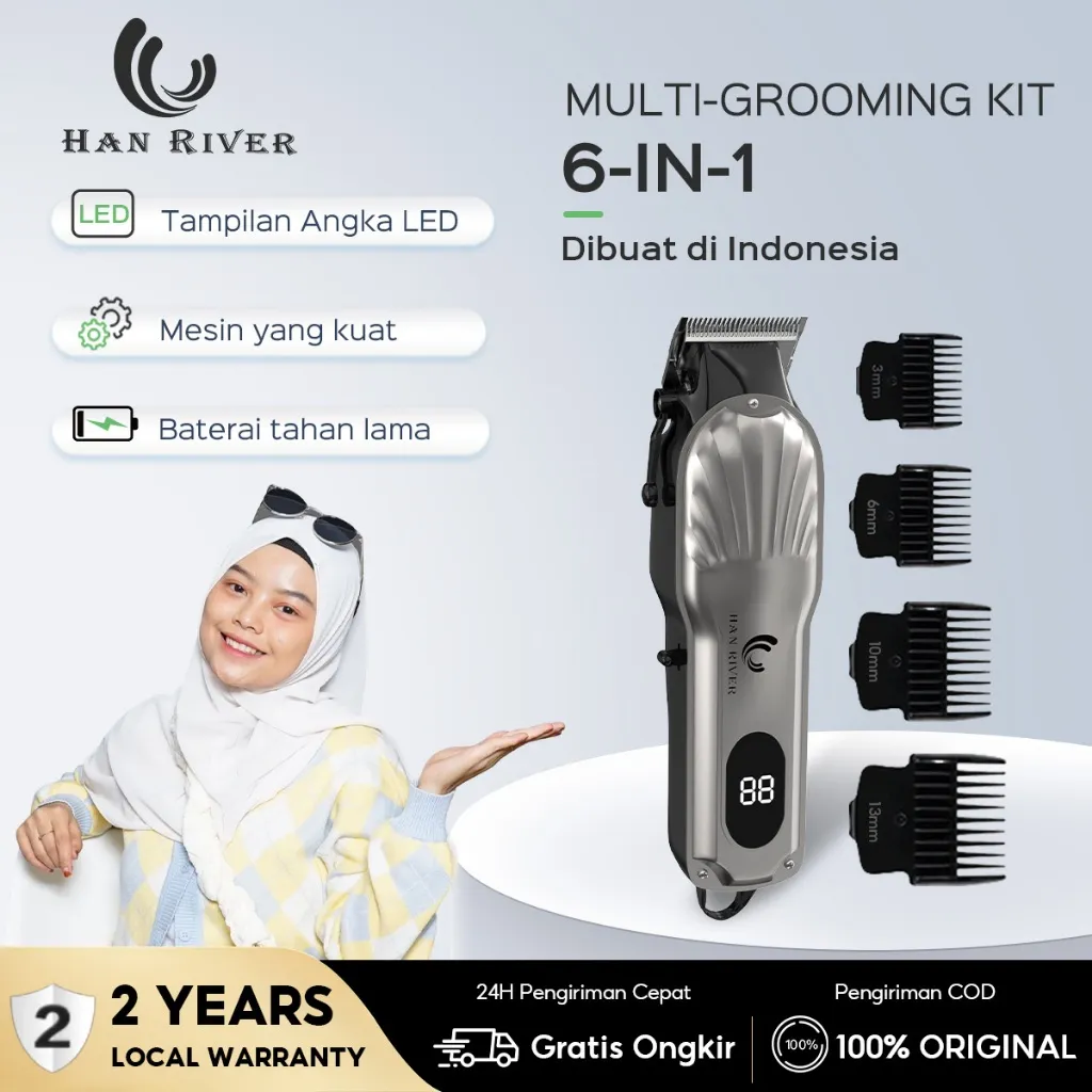 HAN RIVER alat cukur rambut elektrik mesin cukur/hair clipper Cordless Professional pemotong rambut