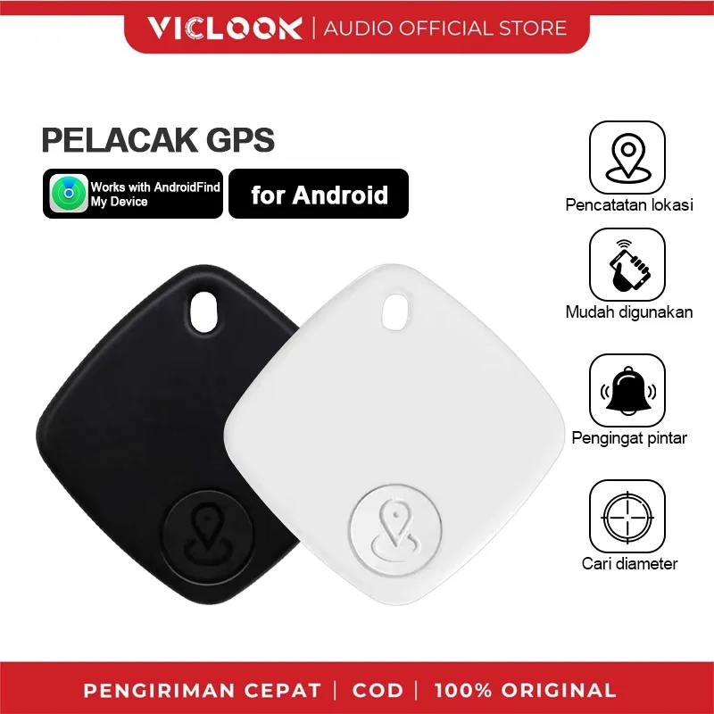VICLOOK GPS Tracker Mini Smart Tag Bluetooth Anti-Lost for Key Wallet Bag Item Tracker – Android & iOS