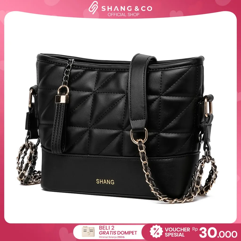 SHANGNCO Tas Selempang Wanita Classic 2 Bag Tas Kantor Trendy Shoulder Bag Kekinian Import Original