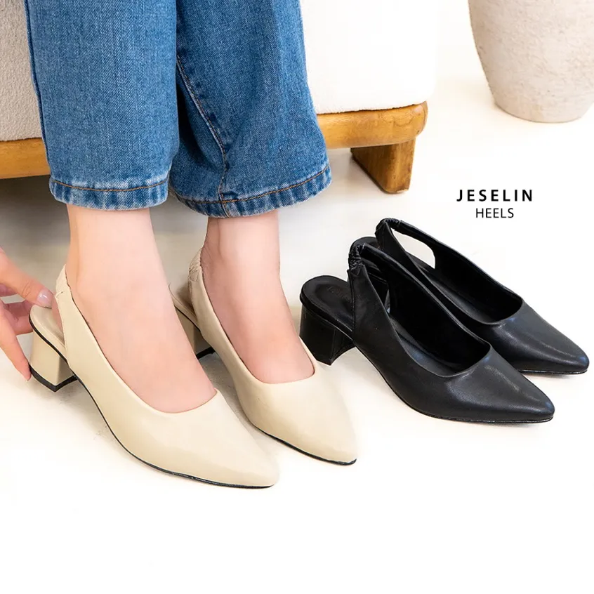 Bellashoesjkt Jeselin Heels Wanita Hak 5cm Sepatu Kantor Model Heels Daily