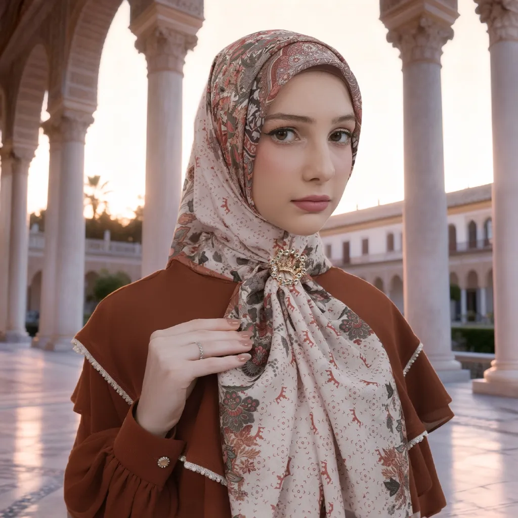 MANDJHA Lorien Scarf Raya By IVAN GUNAWAN - Jilbab Hijab Segi Empat Motif ORIGINAL MANDJHA