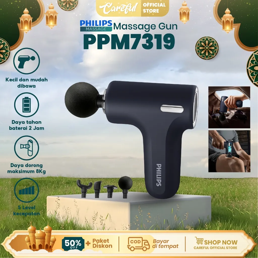 Philips Massager PPM7319 massage gun bantal pijat