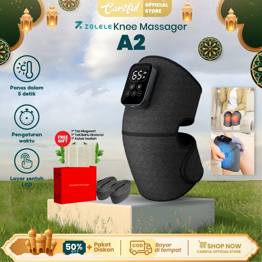 Zolele A2 Alat pijat lutut/Pemanas Listrik Lutut Pad Perangkat Terapi/Nyeri Lutut Multifungsi Herbal Kompres