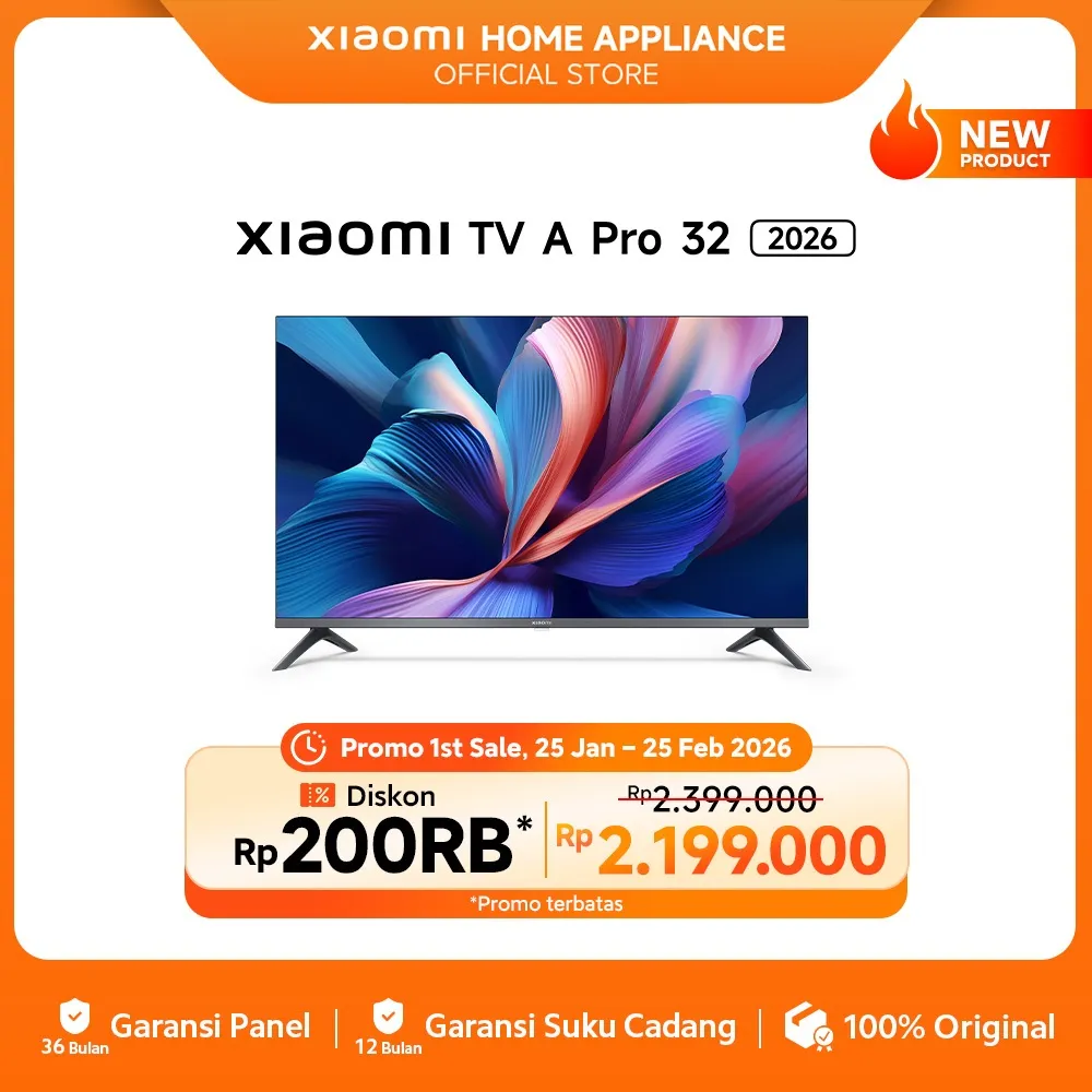 Xiaomi TV A Pro 32 2026 | Layar QLED cerah dan tajam |  Suara Jernih dengan Dolby Audio & DTS:X Dual Speaker | Nyaman di Mata dengan Low Blue Light | Semua Akses Hiburan di Satu Layar dengan Google TV  | Smart TV [Xiaomi Official Store]