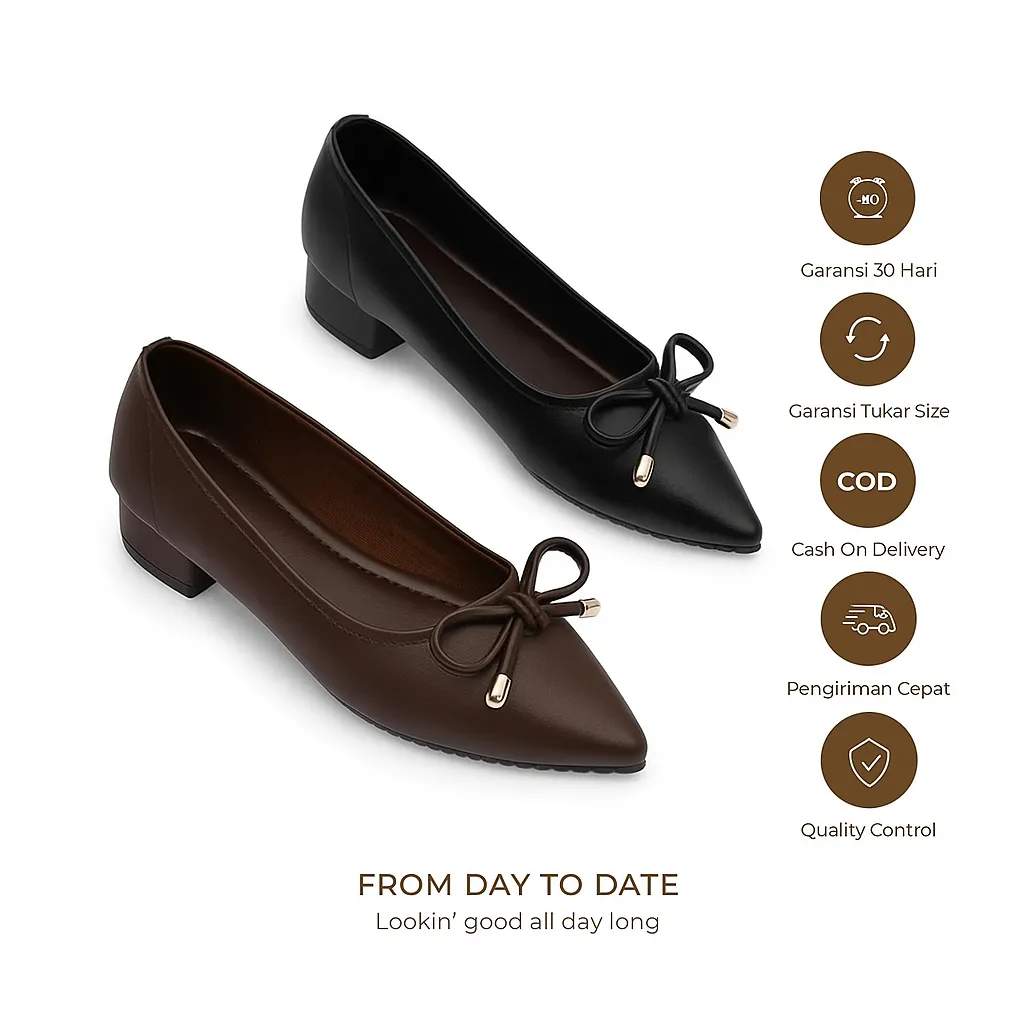 WINOD Lula Sepatu Kerja Wanita Hak Chunky Heels 3cm