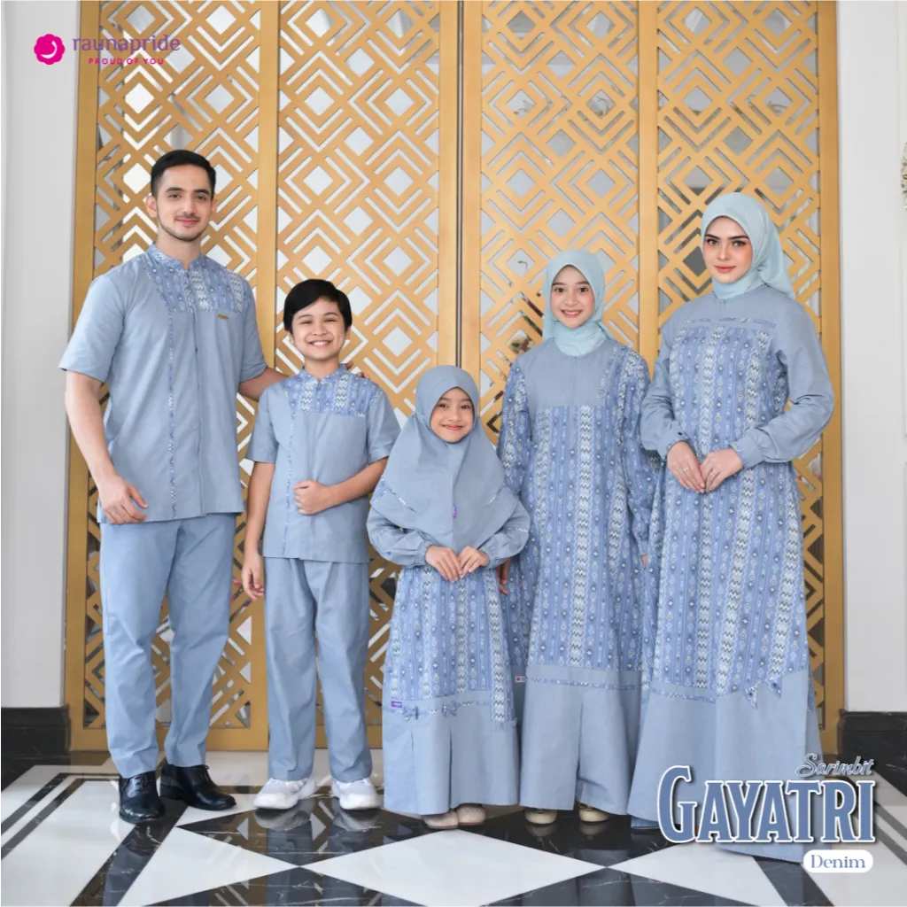Rauna Pride - Baju Keluarga Muslim - Sarimbit Gayatri Denim