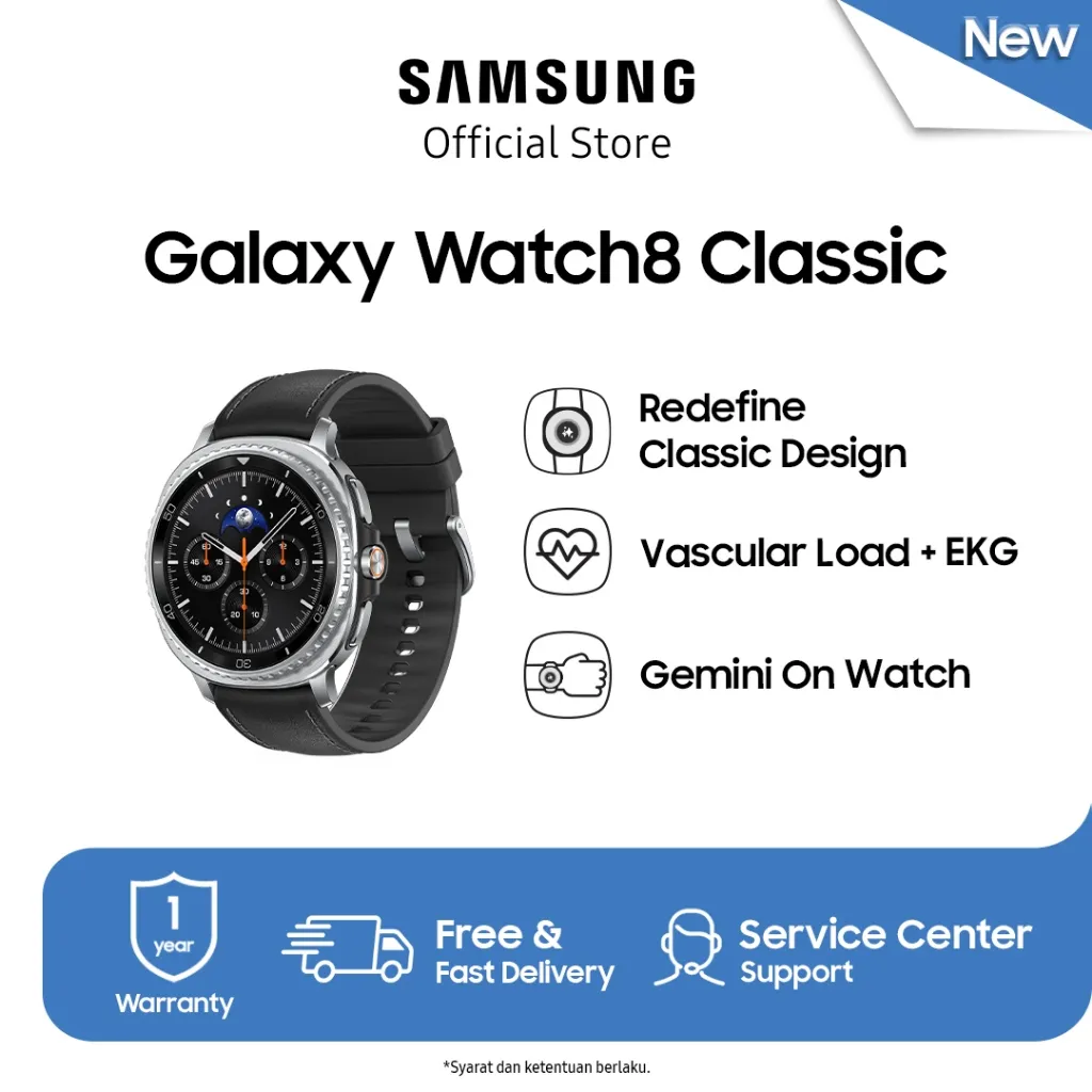 Samsung Galaxy Watch8 Classic 46mm - Black |Bluetooth Smart watch AI | Rotating Bezel | Prosesor 3nm