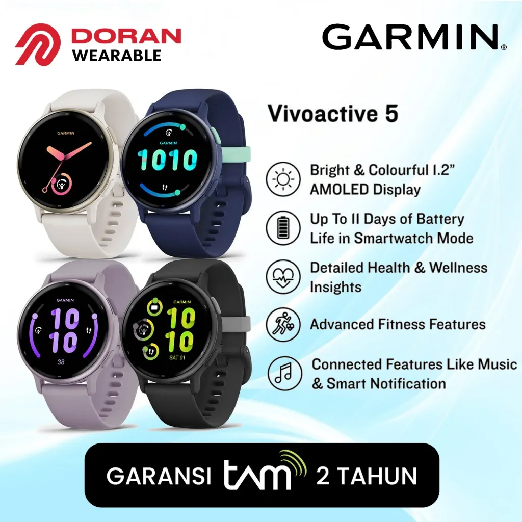 Garmin Vivoactive 5 - Garansi Resmi TAM 2 Tahun