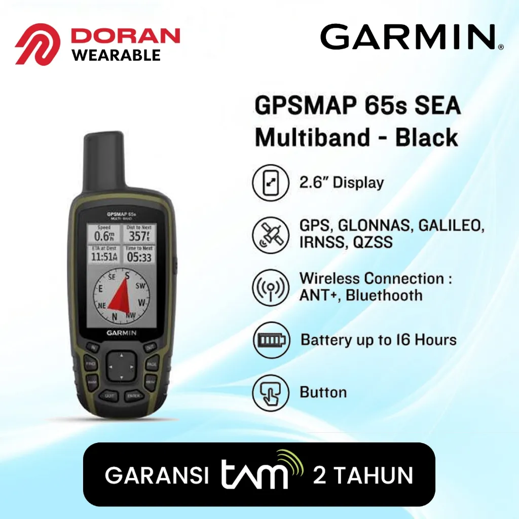 Garmin Gps Map 65s Handheld Garansi TAM 2 Tahun