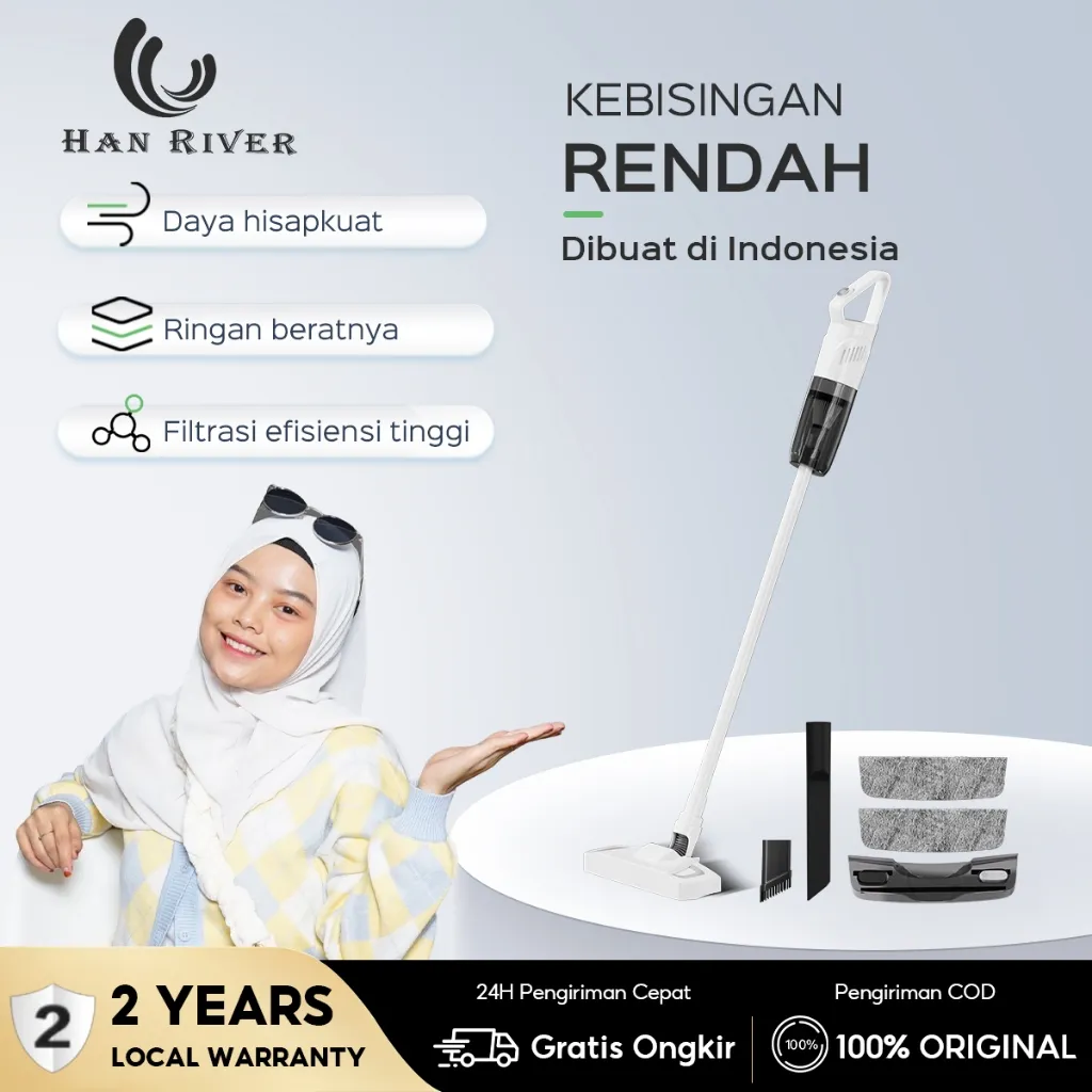 HAN RIVER Vacuum Cleaner Portable Hisap Dan Mengepel 5 In 1 Anpa Kabel Genggam Penyedot Debu