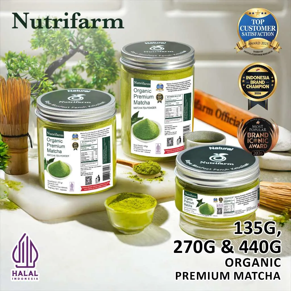 Nutrifarm Organic Premium Matcha Minuman 440g 270g 135g