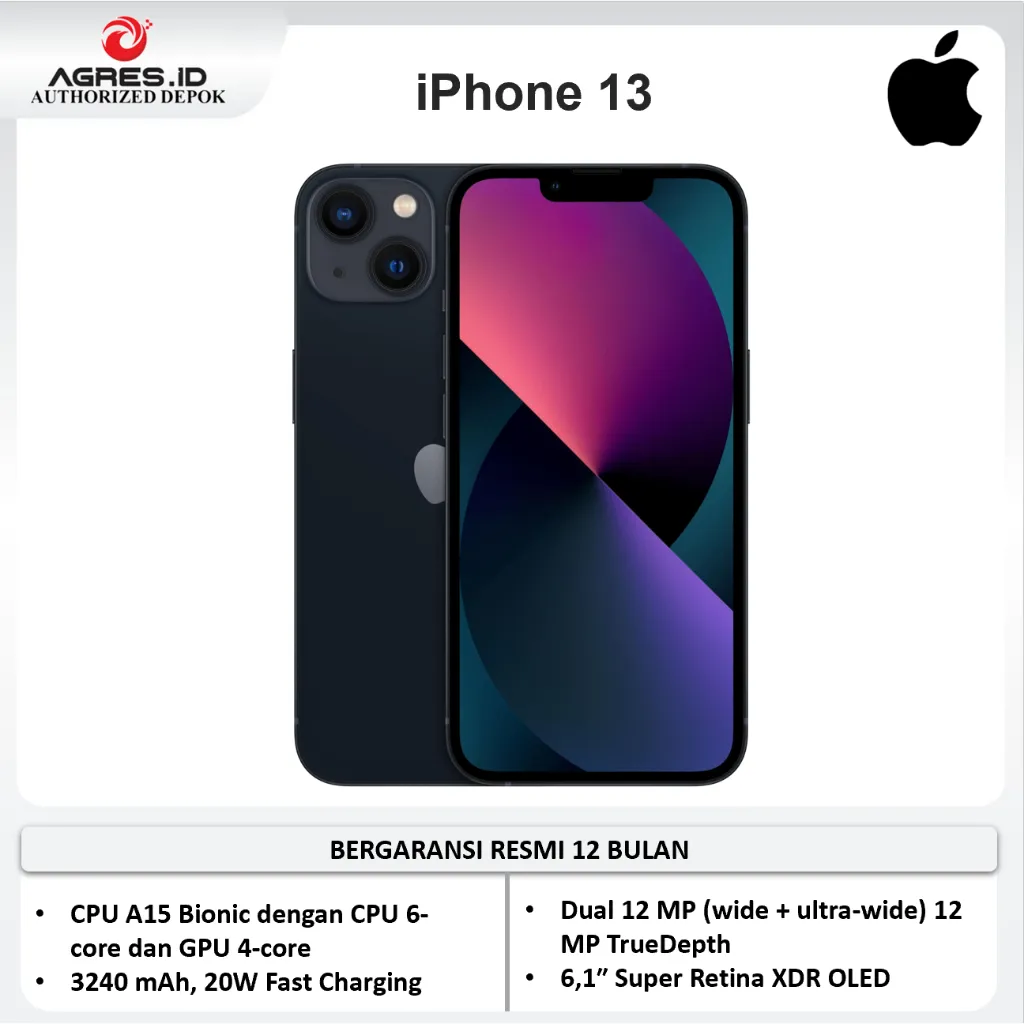 Smartphone Apple iPhone 13 128GB - Garansi Resmi Indonesia