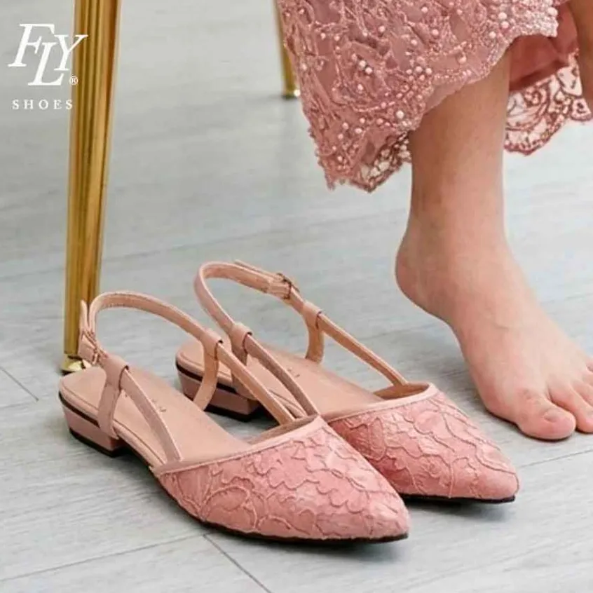 FLY SHOES Adael Sepatu Wanita Flat 4801 in Grey & Pink