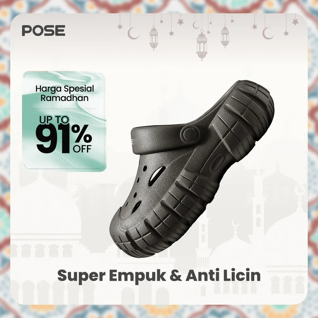[Livestream][Best Selling]POSE Pioneer Clogs sandal Anti-selip Nyaman Bernapas menambah tinggi badan Sol tebal dalam di luar ruangan bepergian pria dan wanita pasangan Santai canggih kualitas Dingin 2024 musim panas Produk baru Sendal Karet P2244628