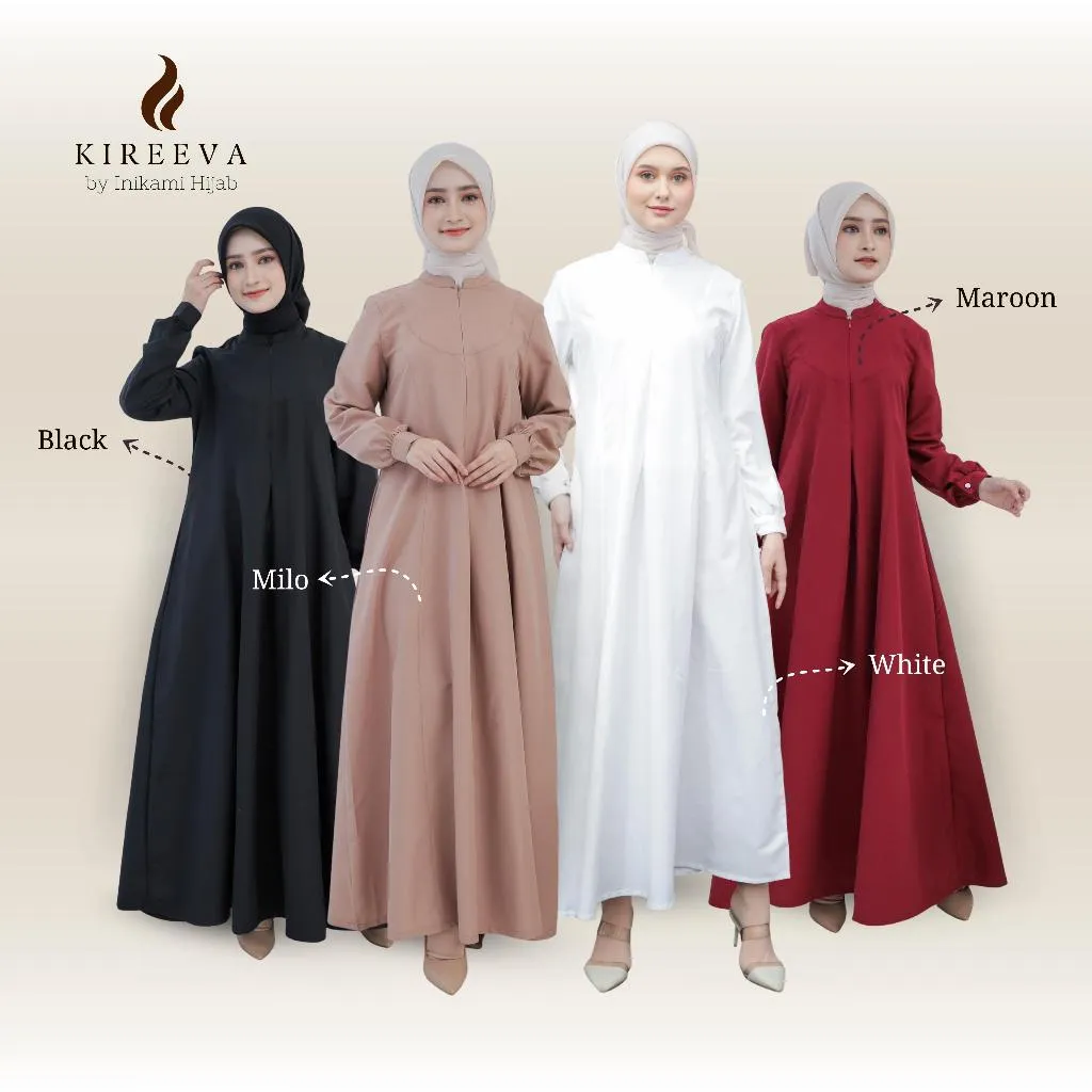 IniKami - Aisha Dress Kireeva Dress Gamis Wanita Premium Simple Elegan