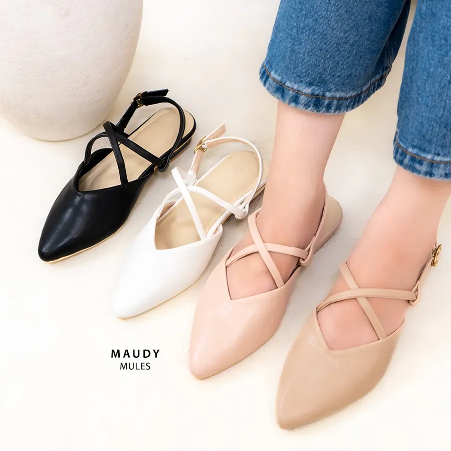 Bellashoesjkt Maudy Mules Hak 1,5cm Model Sepatu Ballet Wanita
