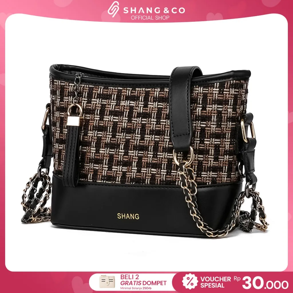 SHANGNCO Tas Selempang Wanita Classic 1 Bag Tas Kantor Jinjing Shoulder Bag Cewek Kekinian Import