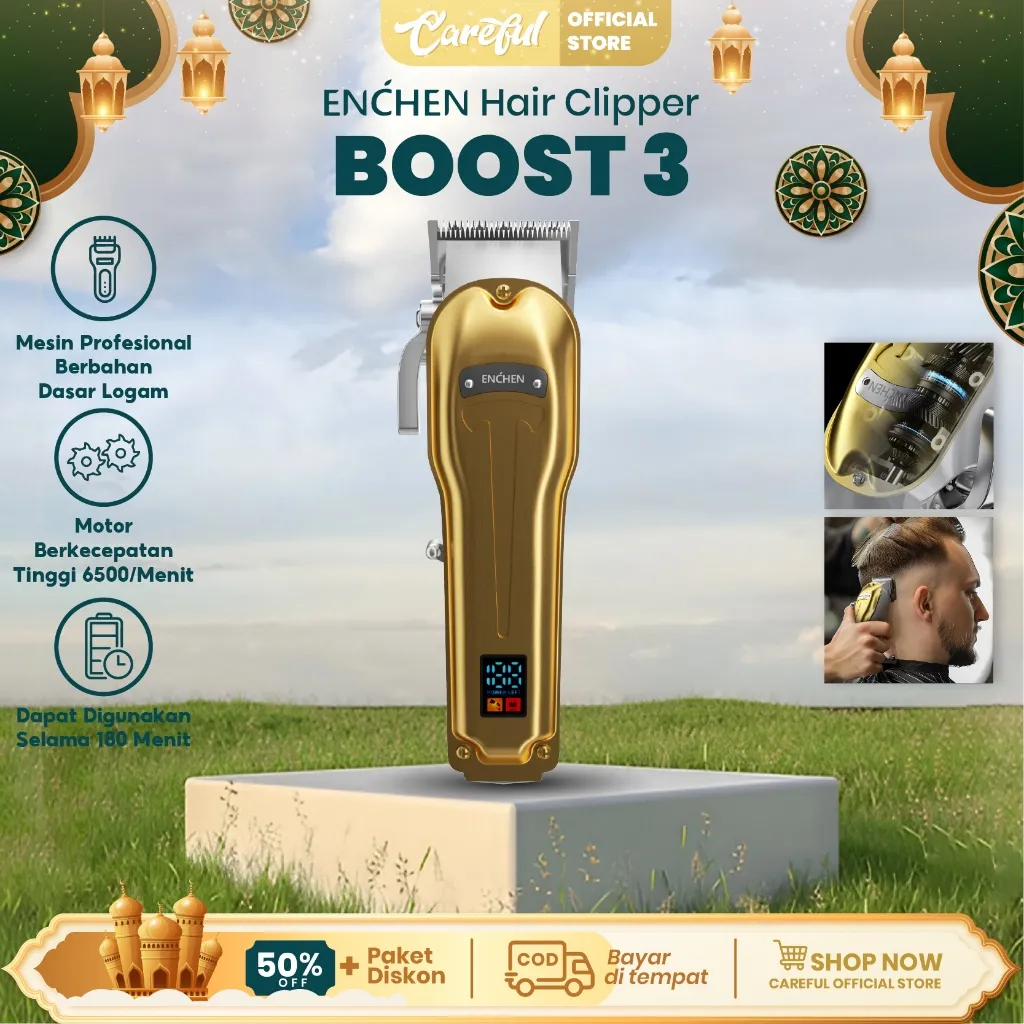 ENCHEN Boost 3 Peningkatan baru Alat Cukur Rambut Type-C Shaver Hair Clipper Electric Metal Design