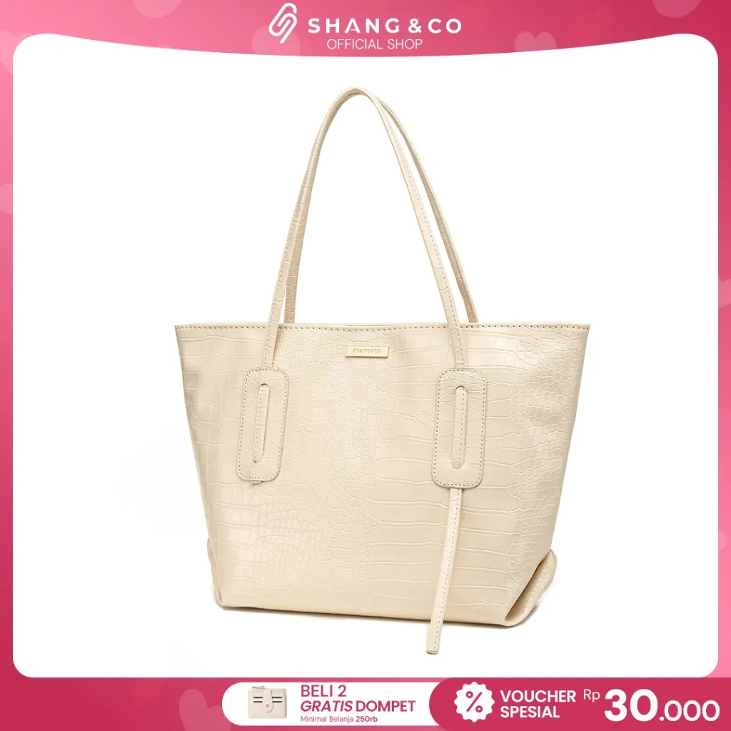SHANGNCO Tas Kantor Kerja Totebag Wanita Kekinian Shoulder Bag Croco - Nona Bag