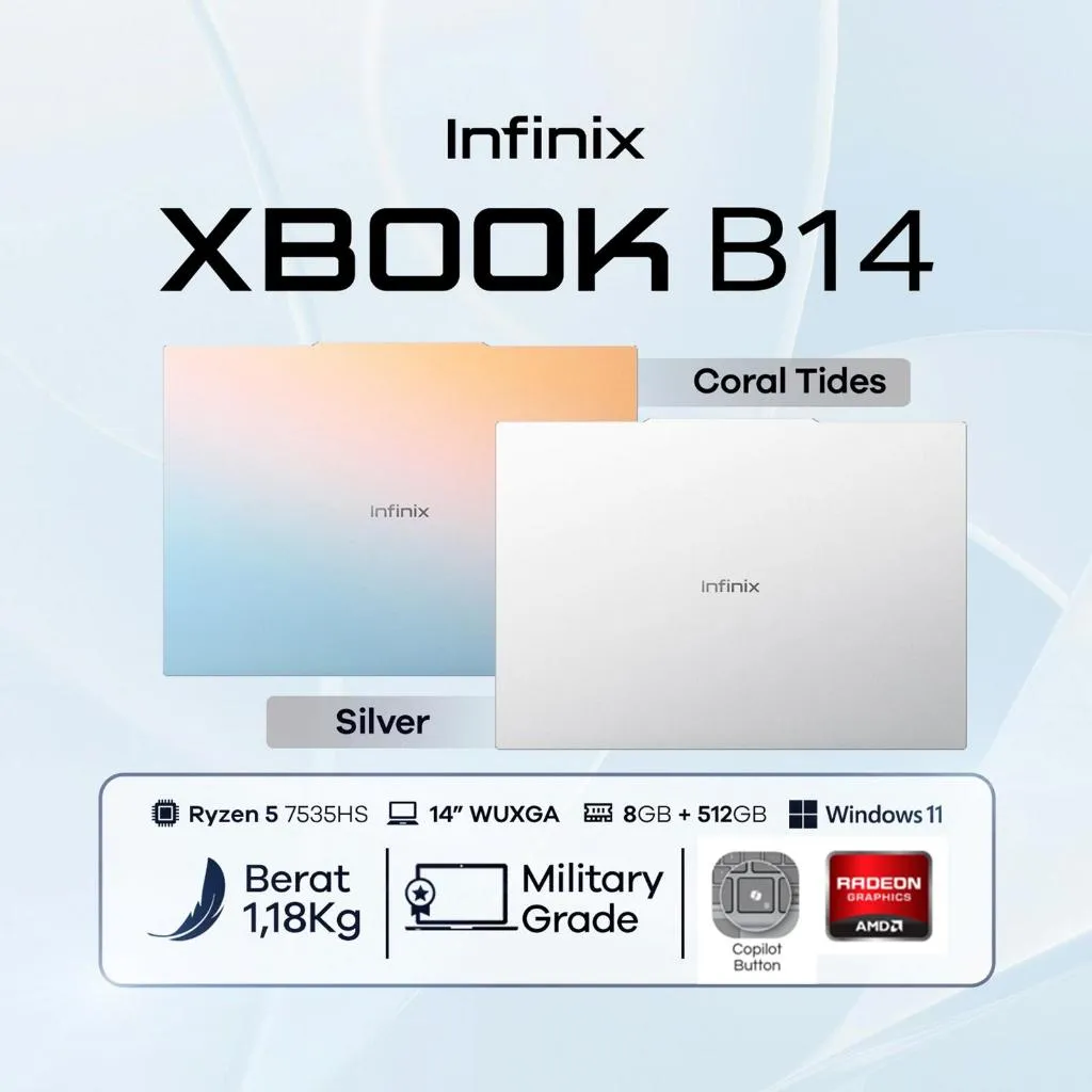 INFINIX XBOOK B14 RYZEN - AMD 5 7535HS 16GB 512GB W11 14.0WUXGA IPS