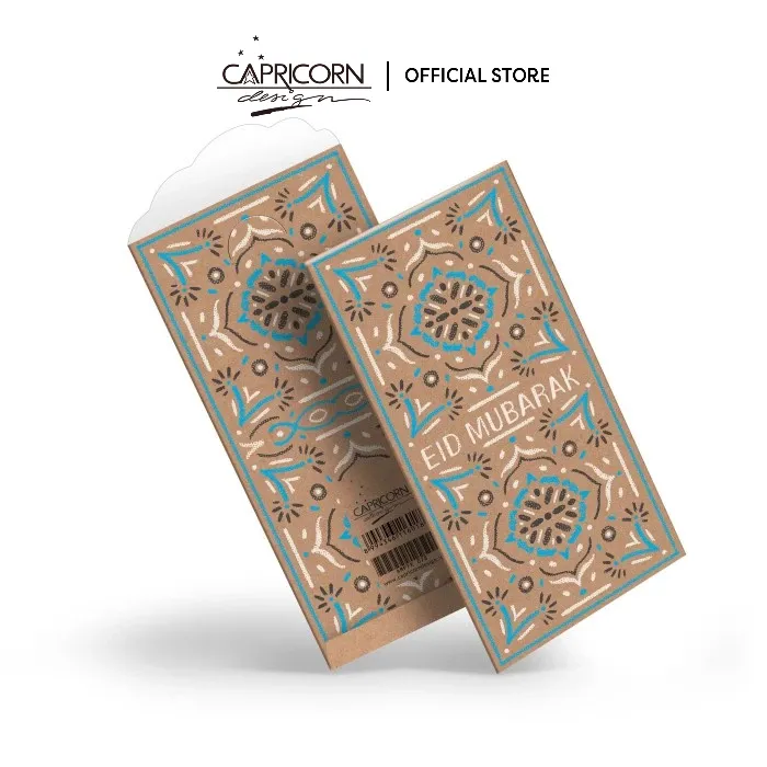 Capricorn Design Amplop Lebaran Estetik Biru isi 5 | Angpao Idul Fitri Art Kraft Modern - AMPFK 078