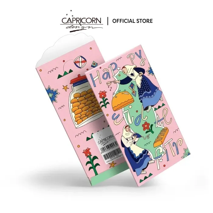 Capricorn Design Amplop Lebaran Festive Eid Treats Isi 5 | Angpau Idul Fitri Aesthetic Pink Pastel Premium & Cantik - AMPFB 348