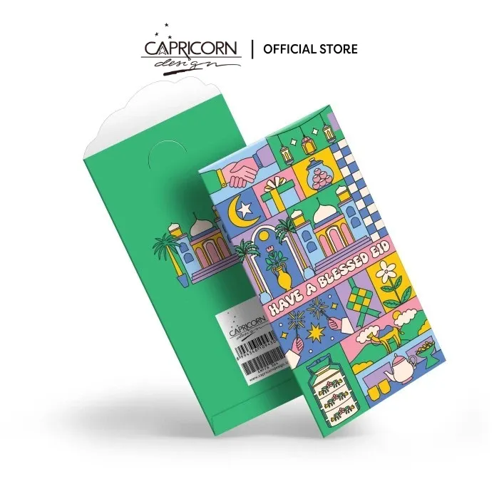 Capricorn Design Amplop Idul Fitri Premium Isi 5 pcs | Angpau Lebaran Motif Modern & Ceria - AMPFB 364