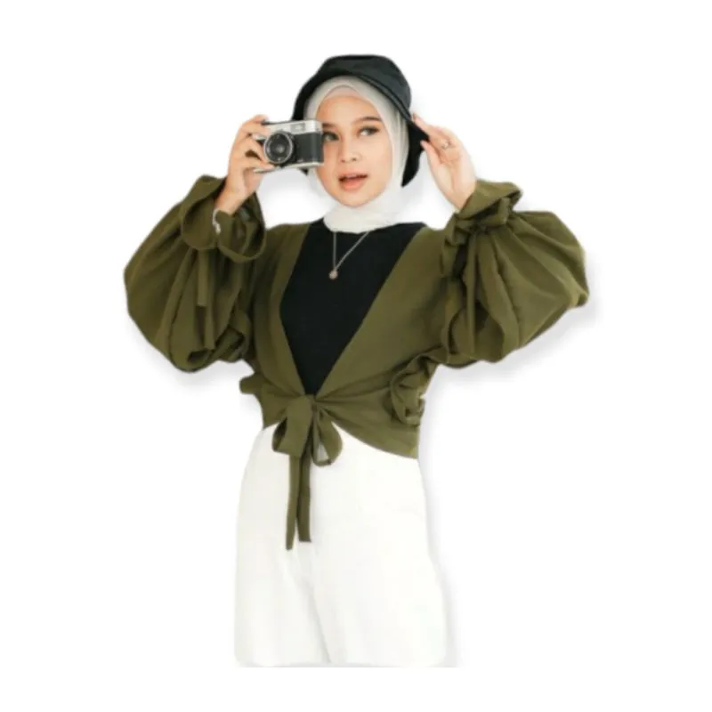 Zanlasva Fashion - Rubiya  Outer I Outer Cardigan Lengan Balon