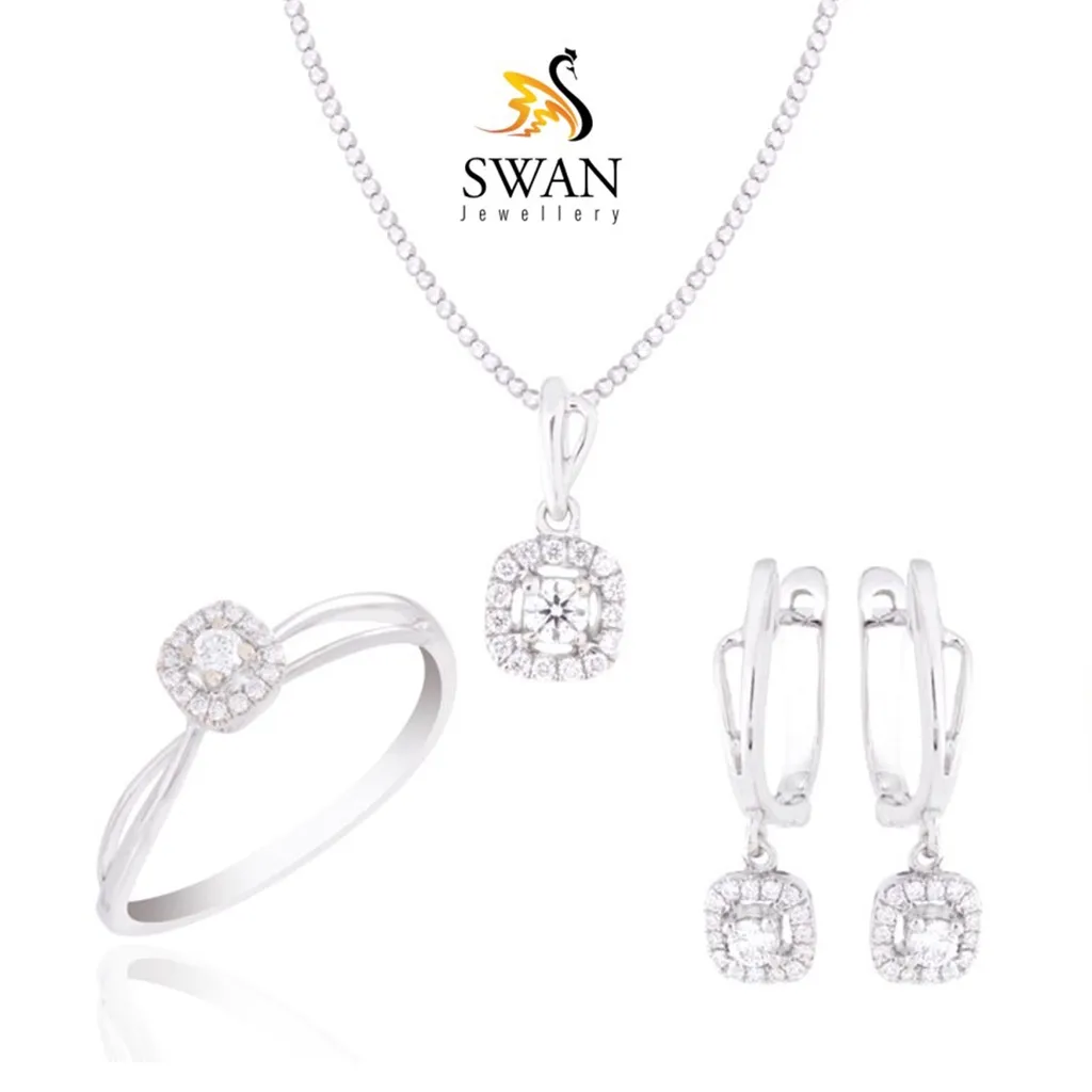 Perhiasan Set Berlian Desain Kotak Swan Jewellery