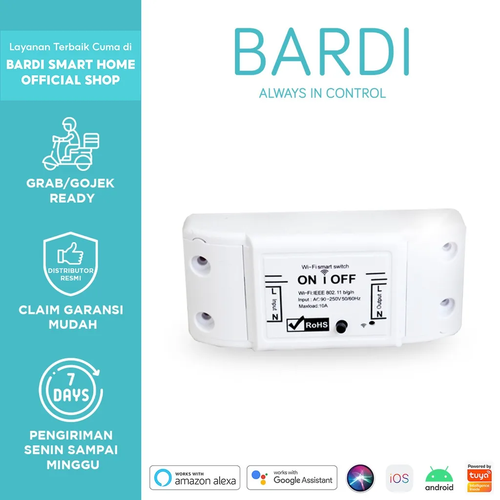 BARDI Smart BREAKER ON OFF Switch Wireless IoT Home Automation