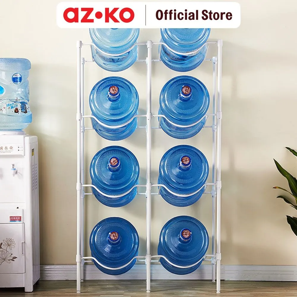 AZKO Stora Rak Besi Galon Tempat Penyimpanan Galon Air Minum Rak Dispenser Perlengkapan Rumah