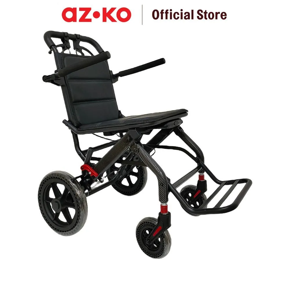 AZKO Galena Kursi Roda Traveling Portabel Frq616cf Foldable Wheelchair Kursi Dorong Lipat Alat Bantu Kesehatan
