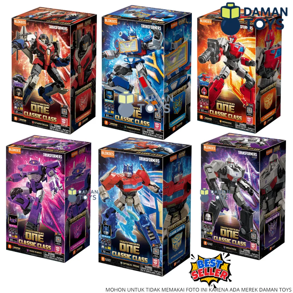 Blokees Transformers One Optimus Prime Bumblebee Sentinel Classic Class Shining Version Action Figur