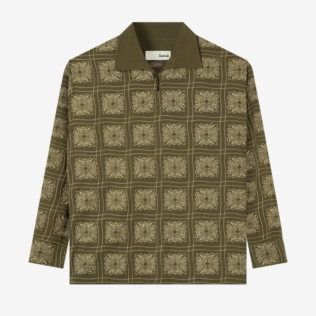 DUHA Baju Koko Lengan Panjang - Kameel - Olive