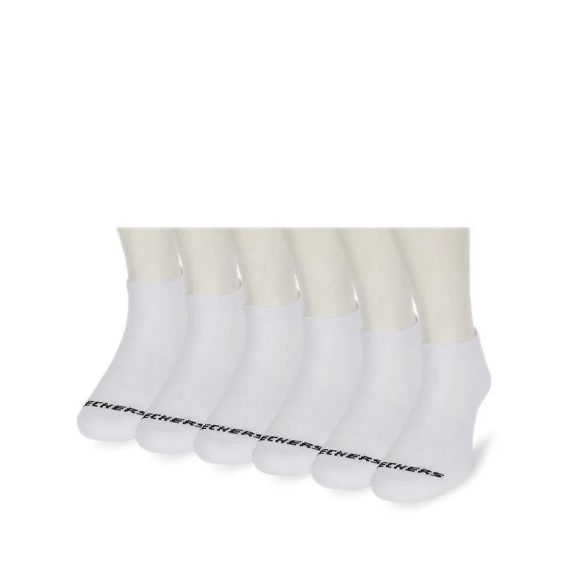 Skechers 6 Pack Low Cut Adult's Unisex Socks - White