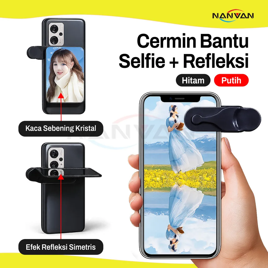 NANVAN NVN-PM06 Cermin Selfie Hp 2in1 Untuk Foto Dengan Kamera Utama - Refleksi Mirror Mini Estetik