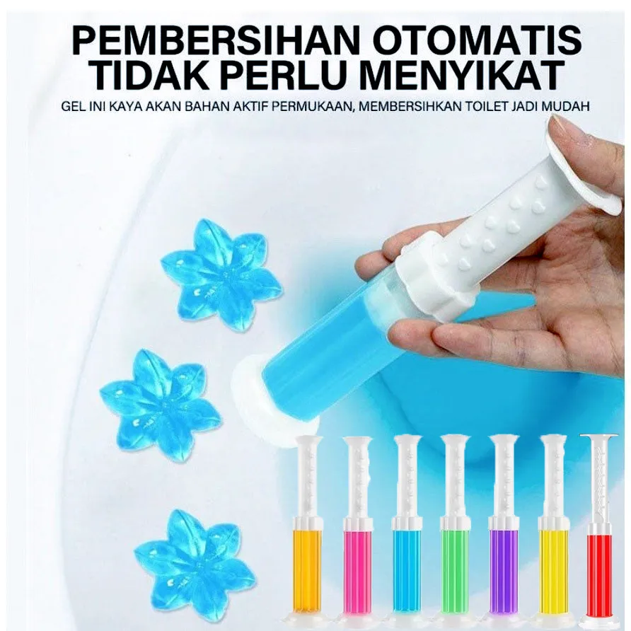 Gel Pewangi Toilet - 7 Varian Bunga Aroma Segar, Penghilang Bau & Noda, Penyegar Udara Kamar Mandi