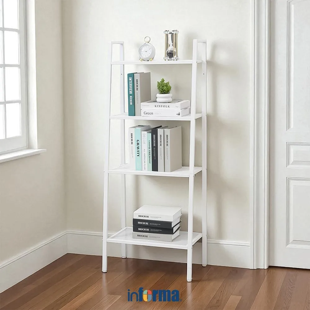 Informa Libie Rak Besi 4 Tingkat Storage Rack Metal Tempat Penyimpanan Serbaguna Rak Barang Organizer Gudang
