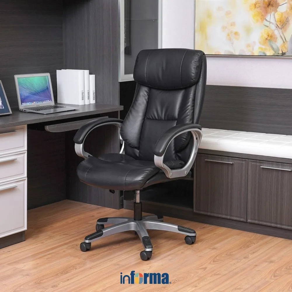Informa Umura Kursi Kantor Sandaran Tinggi - Hitam Tempat Duduk Kerja Dengan Roda Office Chair Kursi Staff Karyawan Furniture Indoor Kantor Kursi Kerja Kursi Putar Kursi Direktur Perabot Kantor